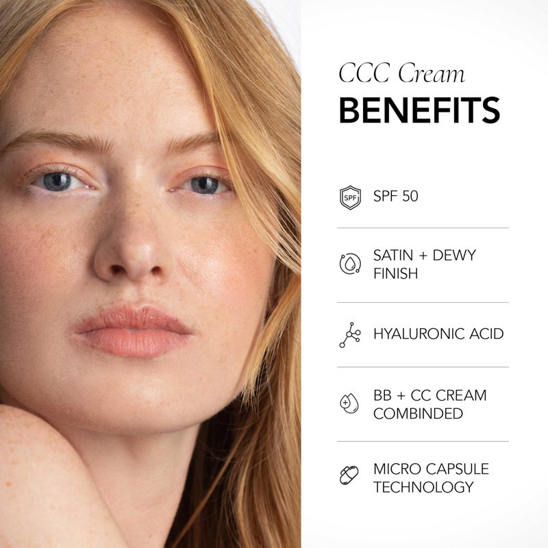 CLE Cosmetics CCC Cream (Warm Light 106 / SPF 50) - Color Correcting With Sunscreen - Lightweight, Hydrating Foundation - BB & CC Hybrid - Light to Medium Coverage - 1 fl oz - Image 2